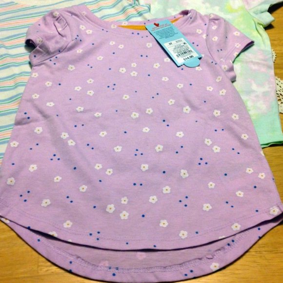 Cat & Jack tees, 3T, nwt - Stripes, floral and tie dye styles - Picture 2 of 6